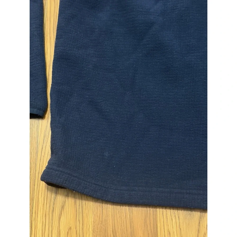 The North Face Waffle Fleece Quarter Zip Pullover Mens Large Navy Blue